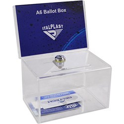 Italplast Ballot Box A6 Lockable Clear